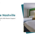 Hayes Street Hotel Nashville ADA accessible entrance and lobby with wide pathways and automatic doors